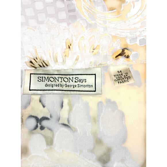 Vintage Simonton Says Designed by George Simonton Shiny Button Down Blouse M - Picture 14 of 16